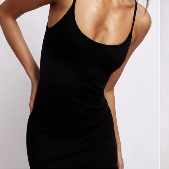 MESHKI ALEXIS Ribbed Cami Midi Dress - Black M - Picture 2 of 10